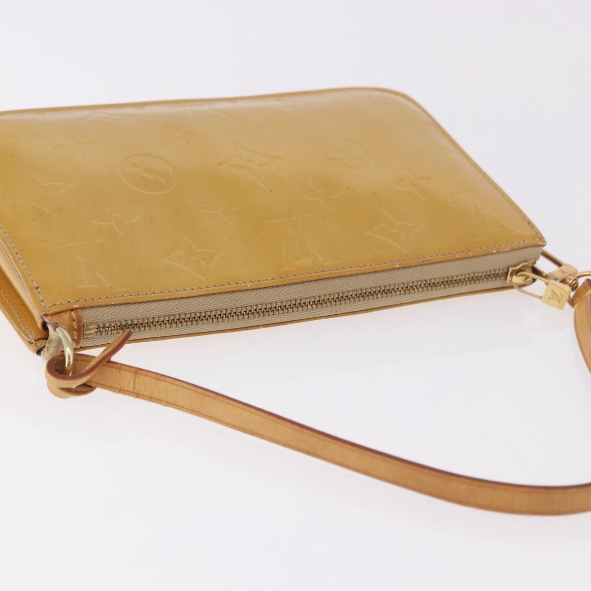 LOUIS VUITTON Monogram Vernis Lexington Pouch Beige M91010 LV Auth 184874