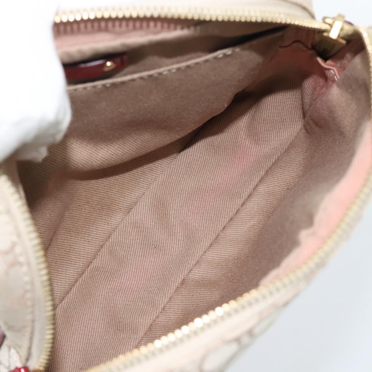 CELINE Macadam Canvas Shoulder Bag Beige Gold Auth 184882V
