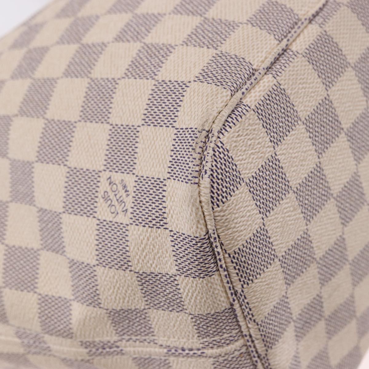 LOUIS VUITTON Damier Azur Neverfull MM Tote Bag N41605 LV Auth 184900
