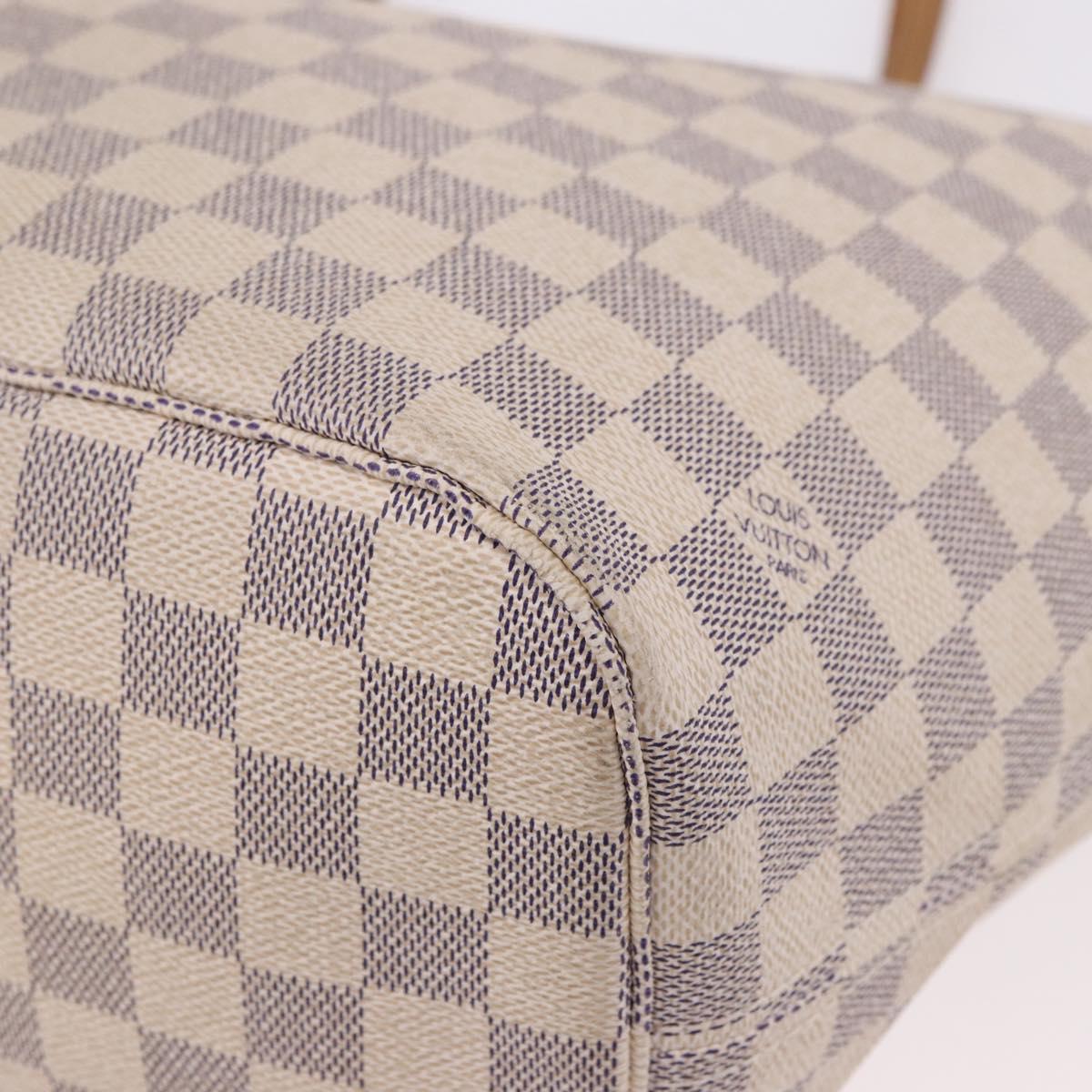 LOUIS VUITTON Damier Azur Neverfull MM Tote Bag N41605 LV Auth 184900