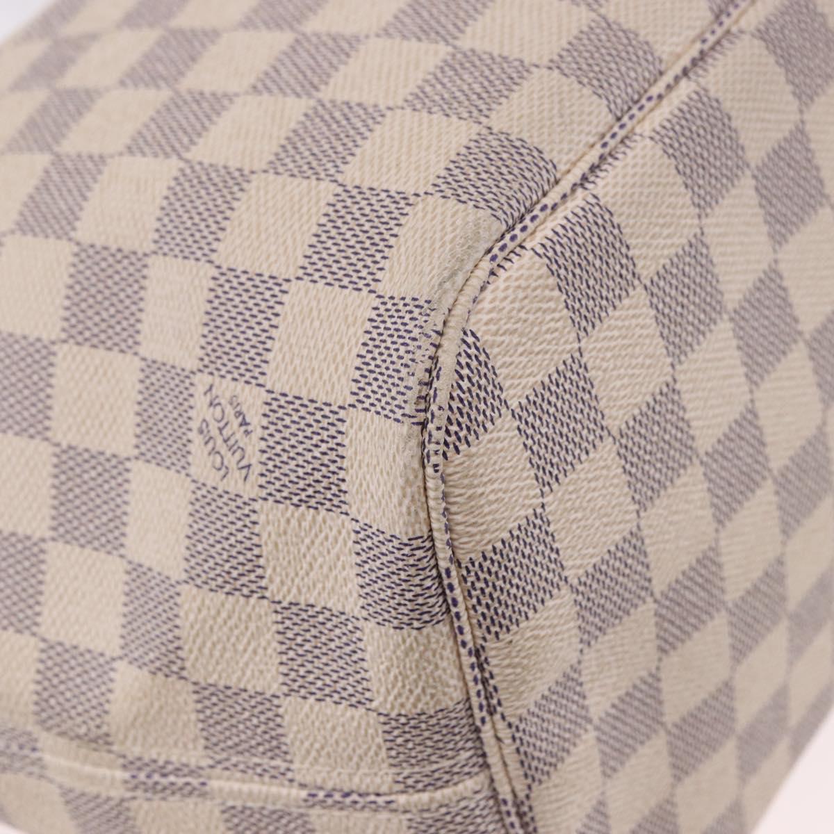 LOUIS VUITTON Damier Azur Neverfull MM Tote Bag N41605 LV Auth 184900
