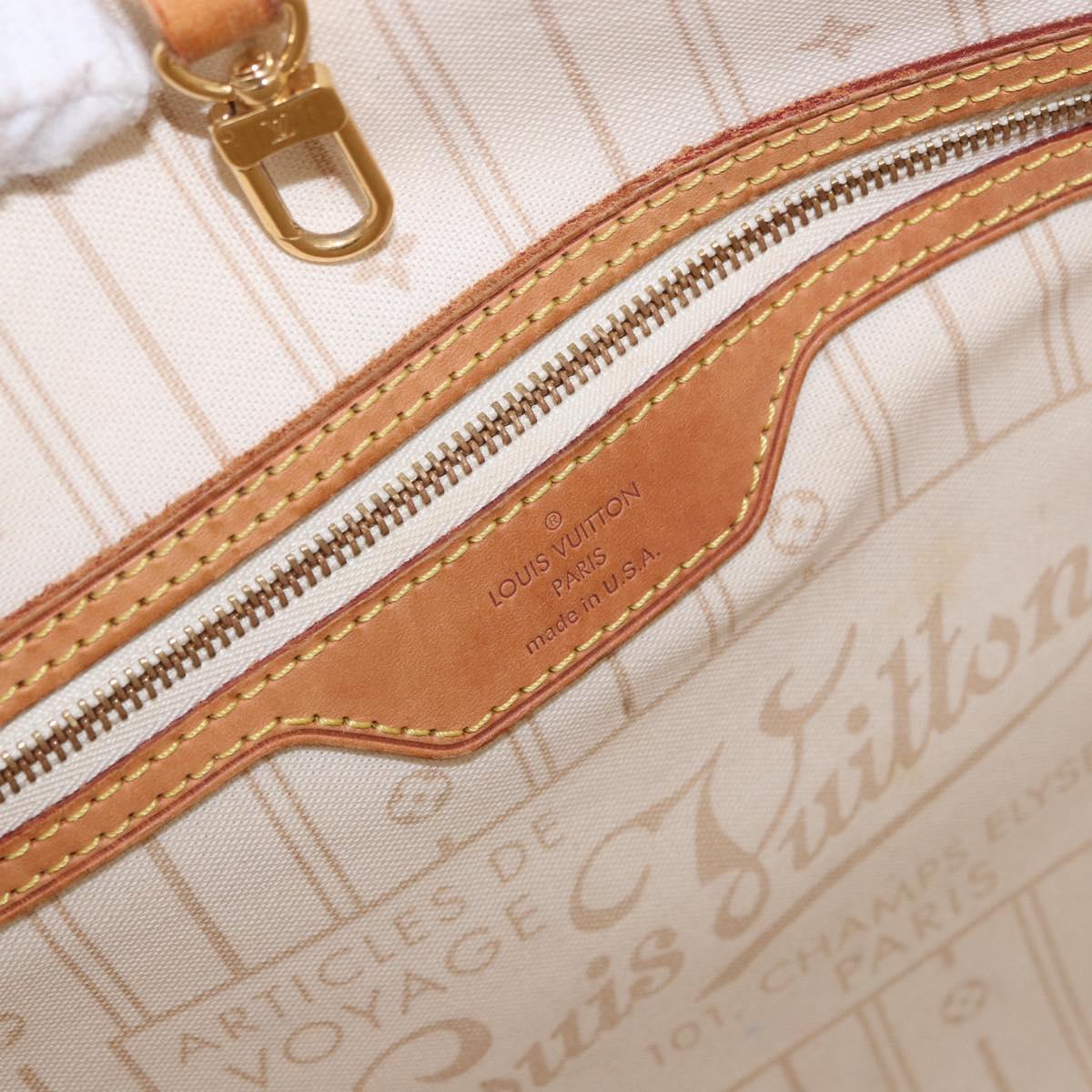 LOUIS VUITTON Damier Azur Neverfull MM Tote Bag N41605 LV Auth 184900