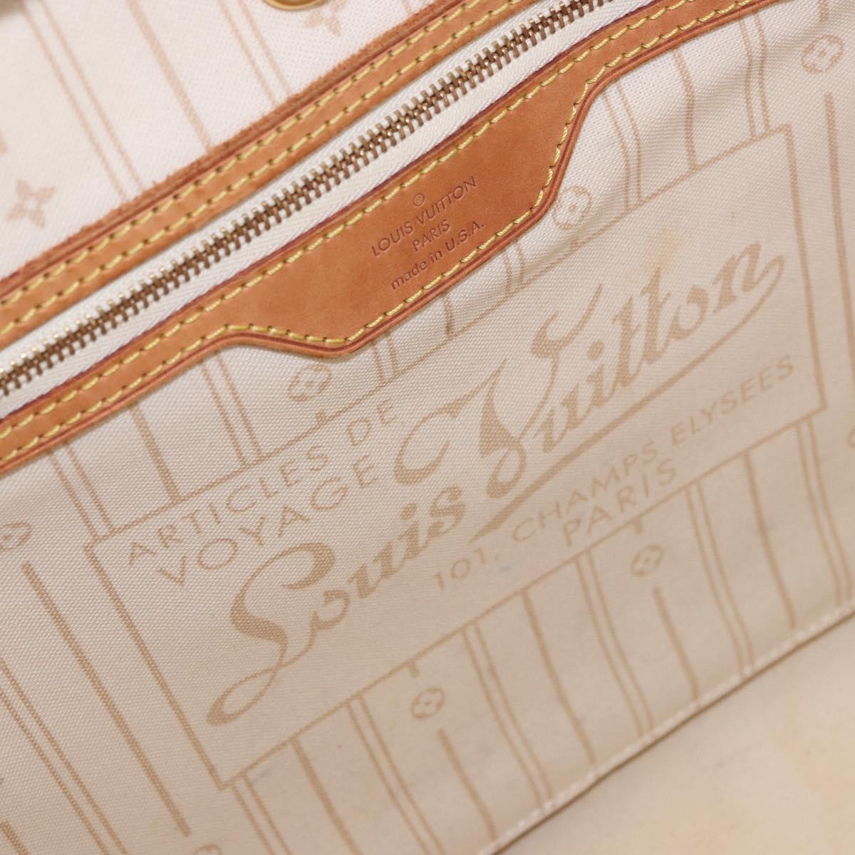 LOUIS VUITTON Damier Azur Neverfull MM Tote Bag N41605 LV Auth 184900