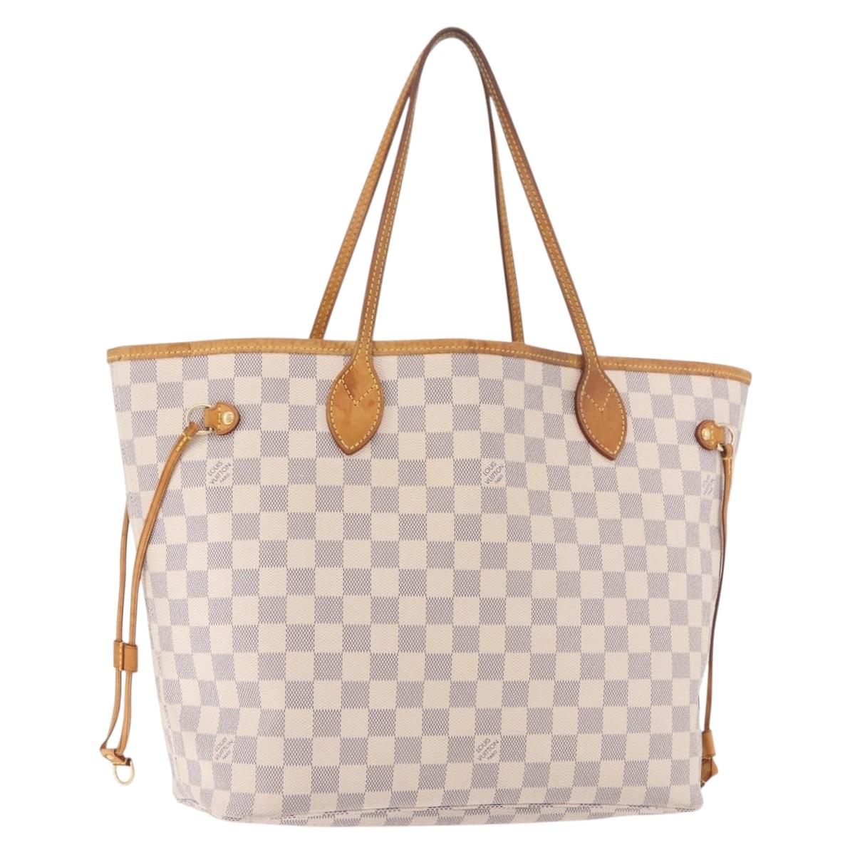 LOUIS VUITTON Damier Azur Neverfull MM Tote Bag N41605 LV Auth 184900