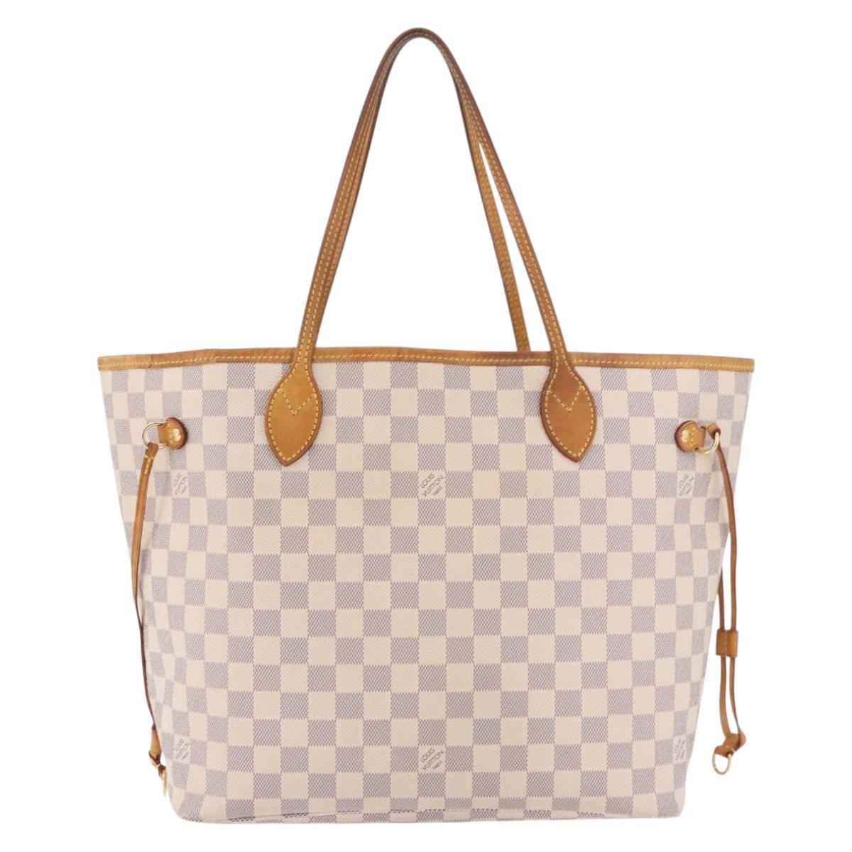 LOUIS VUITTON Damier Azur Neverfull MM Tote Bag N41605 LV Auth 184900