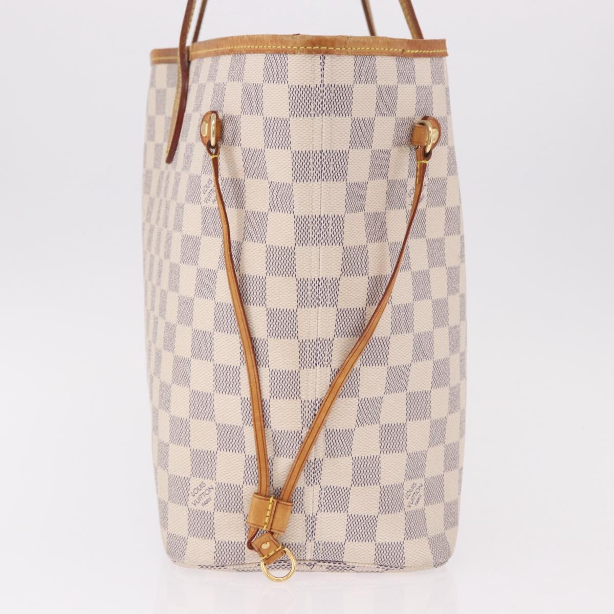 LOUIS VUITTON Damier Azur Neverfull MM Tote Bag N41605 LV Auth 184900