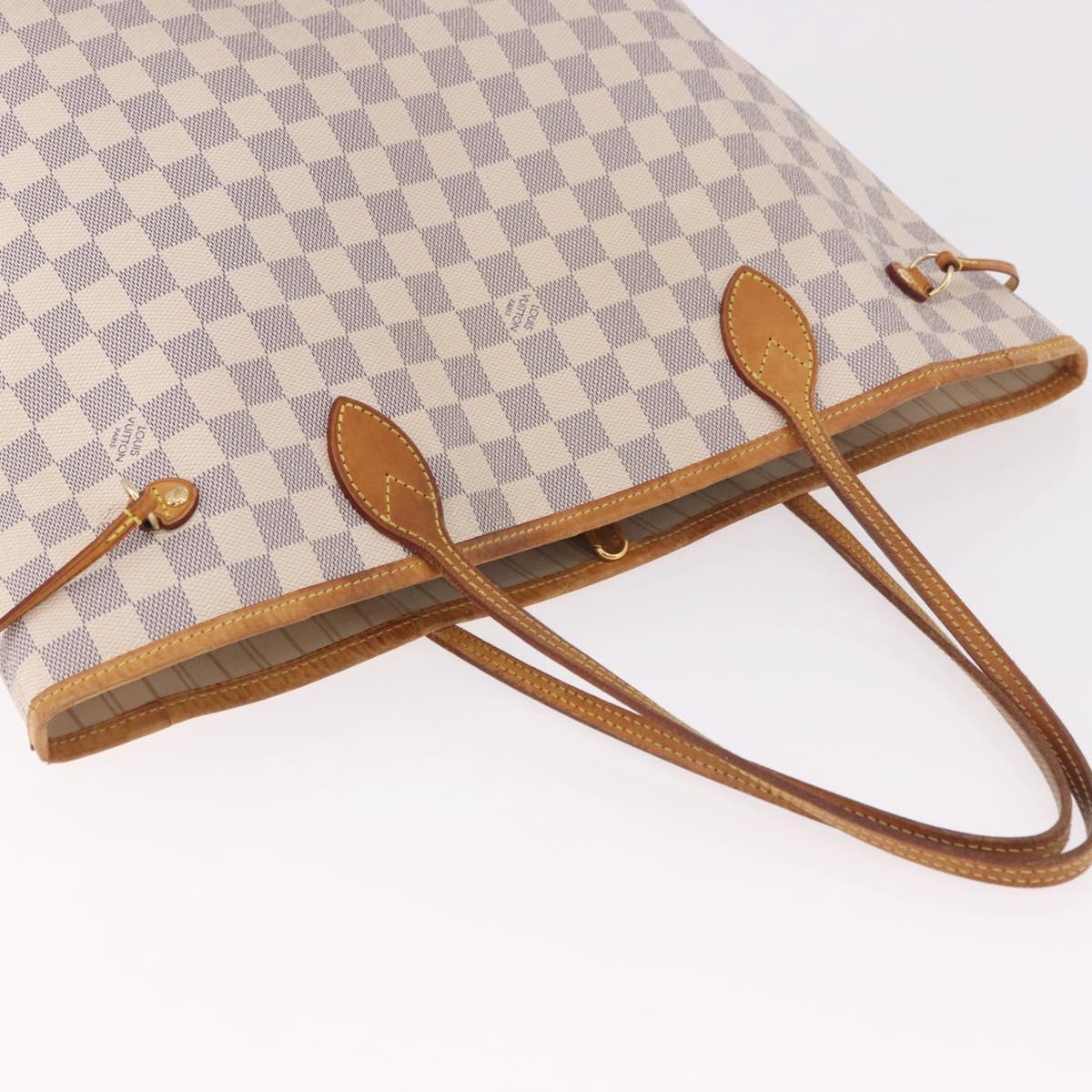 LOUIS VUITTON Damier Azur Neverfull MM Tote Bag N41605 LV Auth 184900