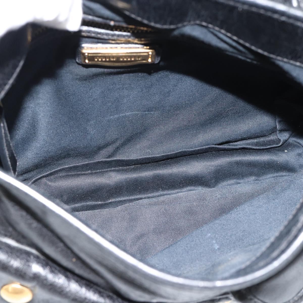 Miu Miu Matelasse Shoulder Bag Leather 2way Black Gold Auth 184904M