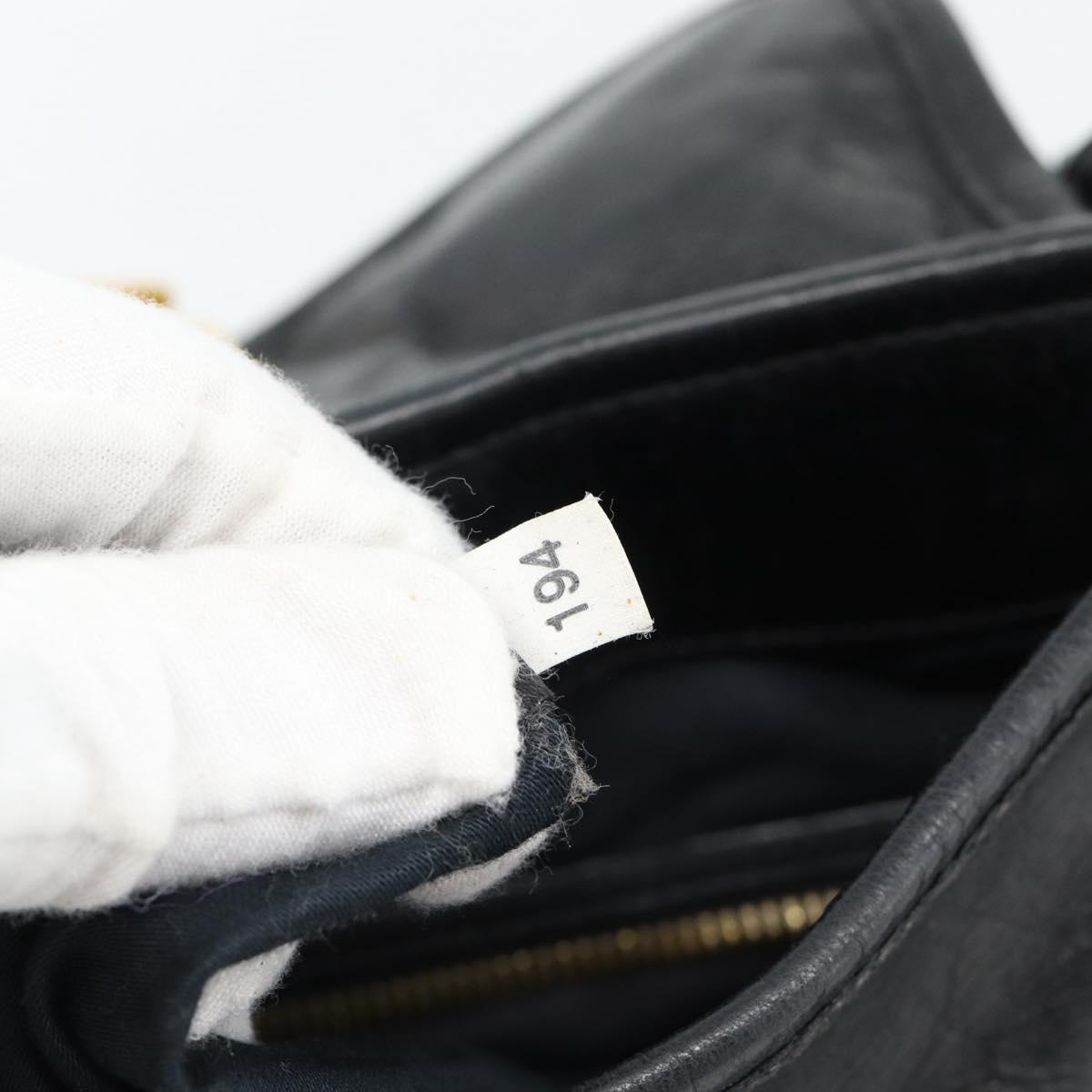 Miu Miu Matelasse Shoulder Bag Leather 2way Black Gold Auth 184904M