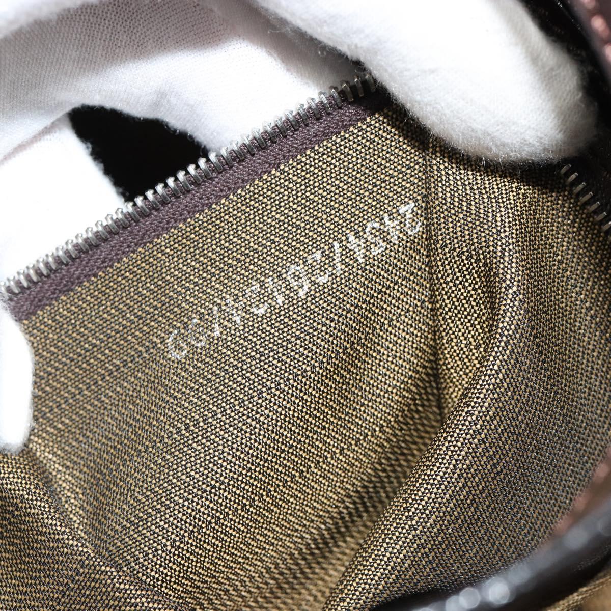 FENDI Zucca Canvas Mamma Baguette Shoulder Bag Black Brown Auth 184908SAM