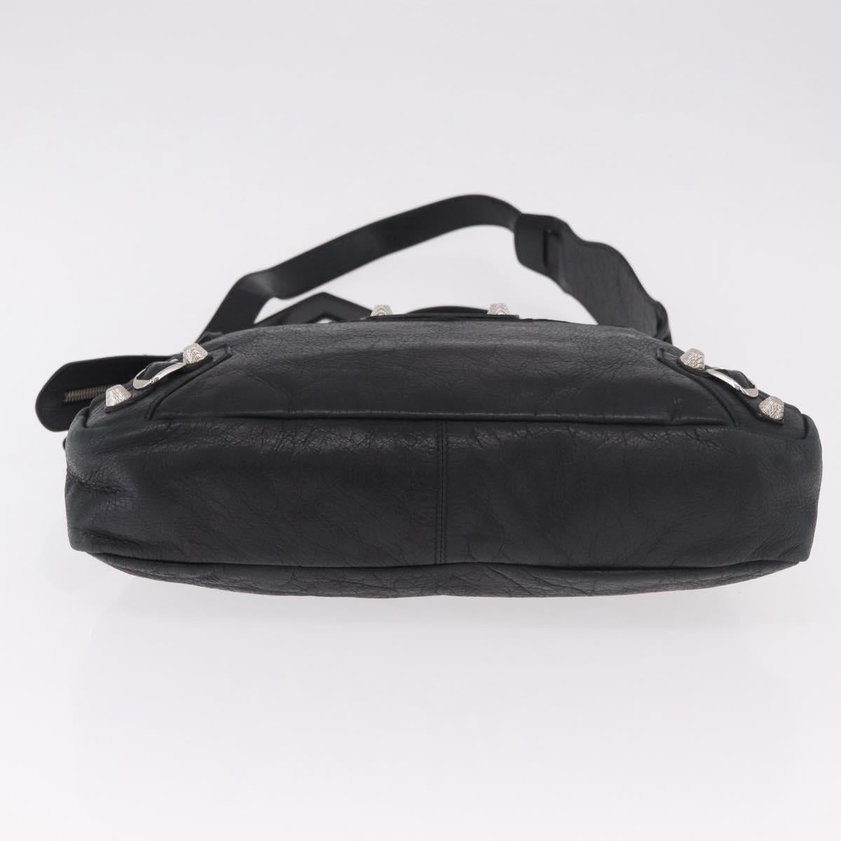 BALENCIAGA The Town Hand Bag Leather 2way Black Silver 240578 Auth 184913SAM