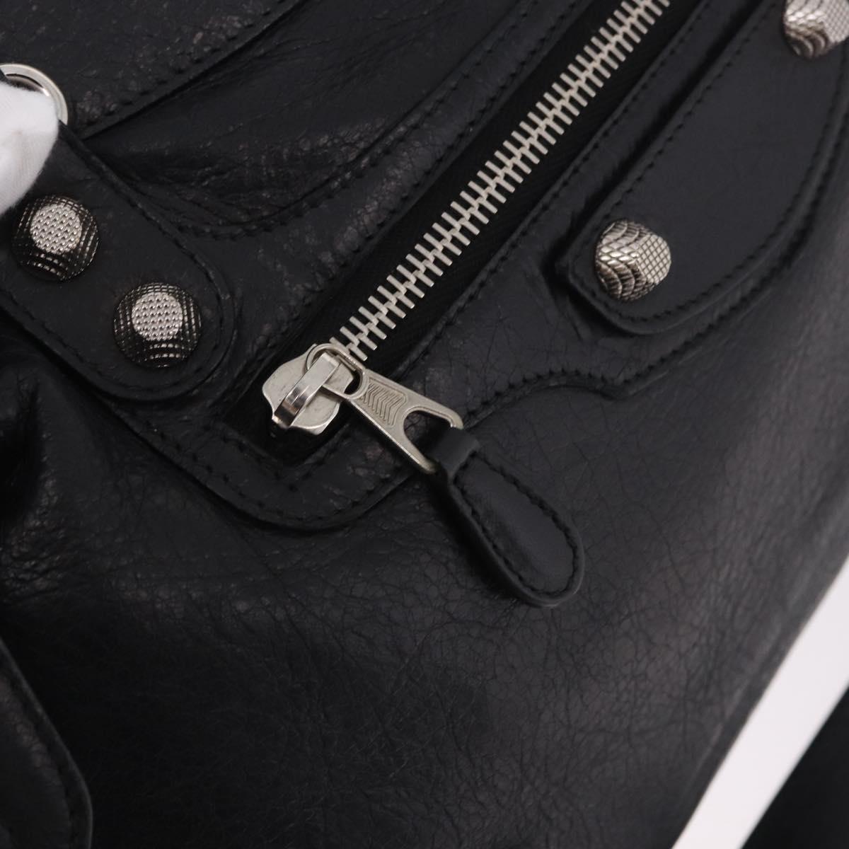 BALENCIAGA The Town Hand Bag Leather 2way Black Silver 240578 Auth 184913SAM