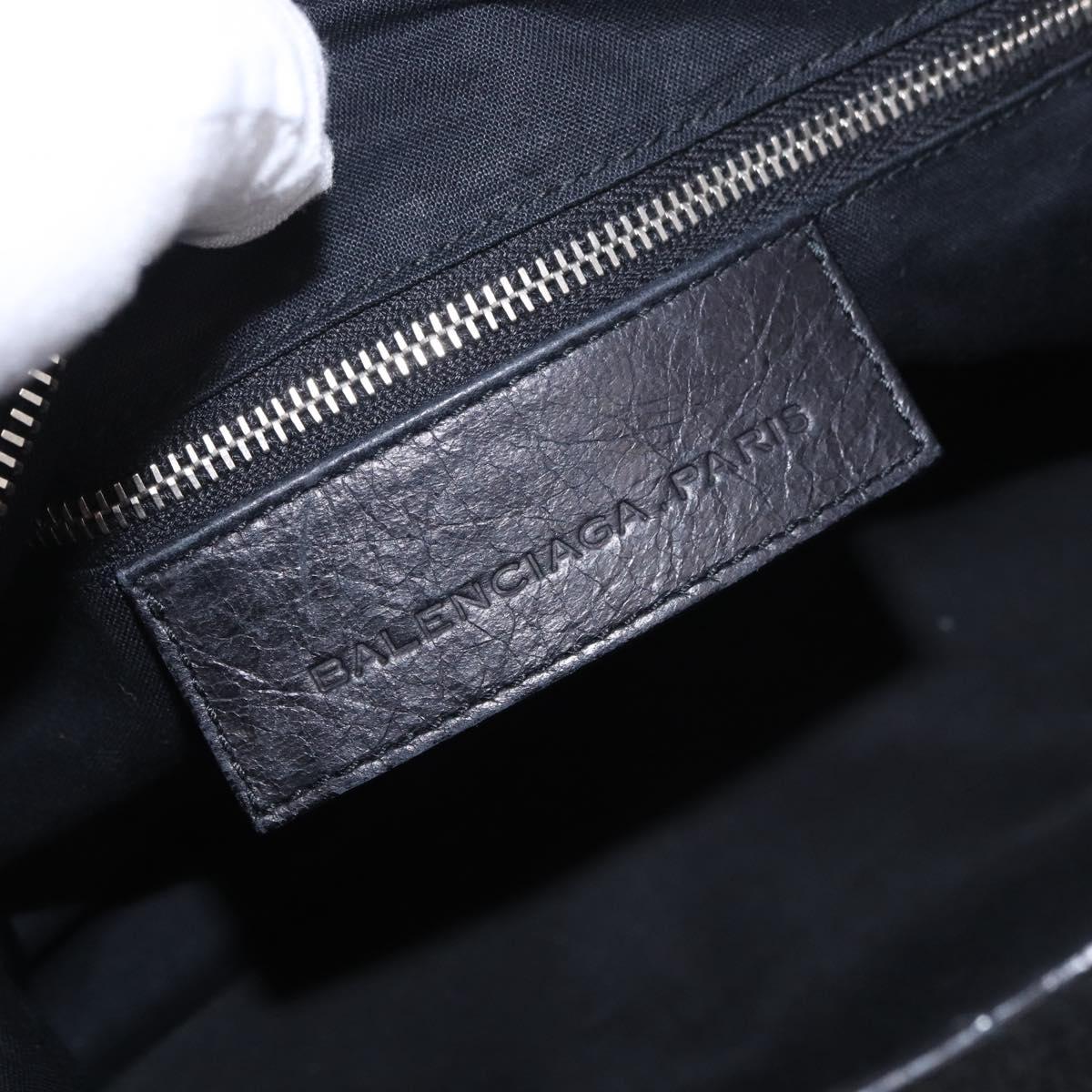 BALENCIAGA The Town Hand Bag Leather 2way Black Silver 240578 Auth 184913SAM
