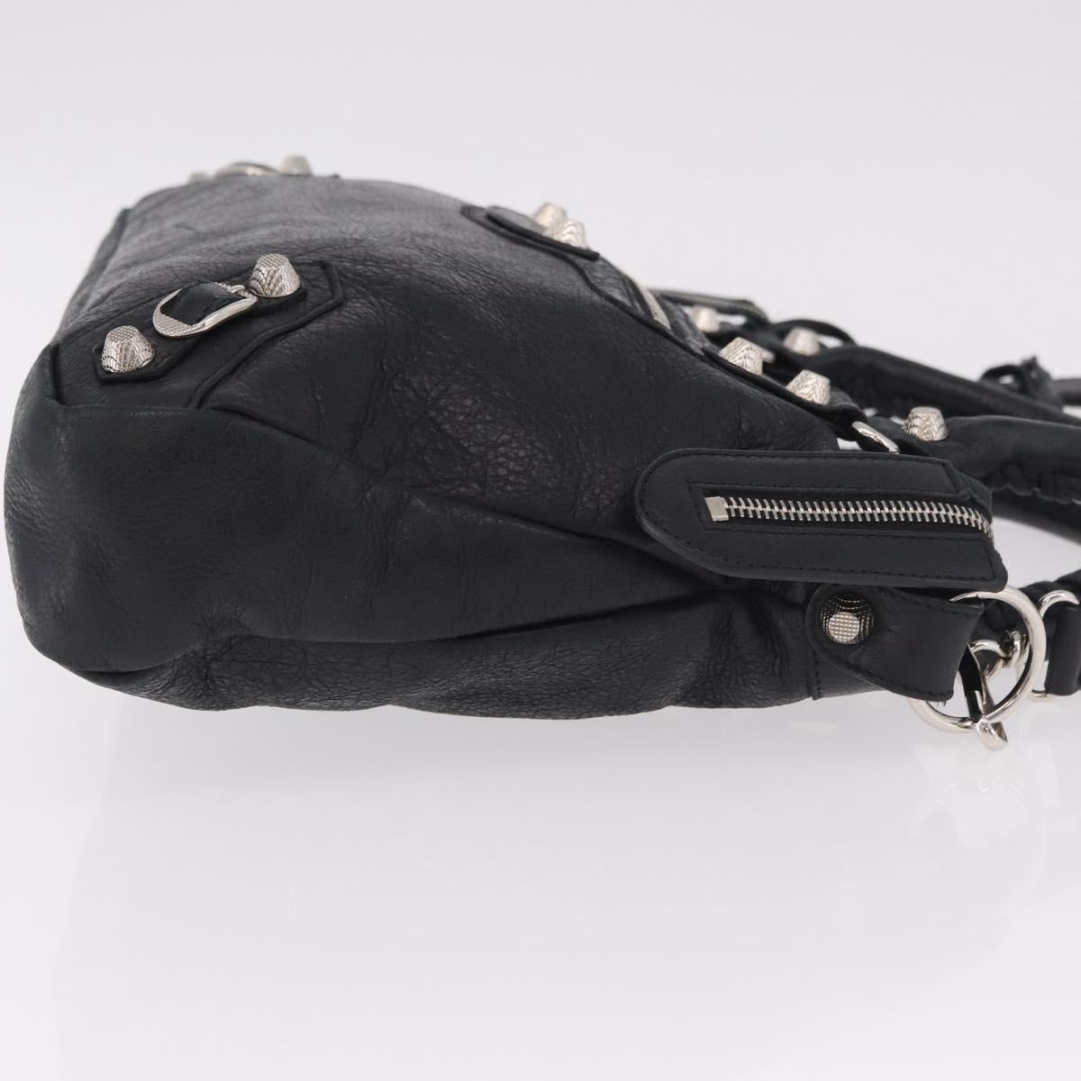 BALENCIAGA The Town Hand Bag Leather 2way Black Silver 240578 Auth 184913SAM