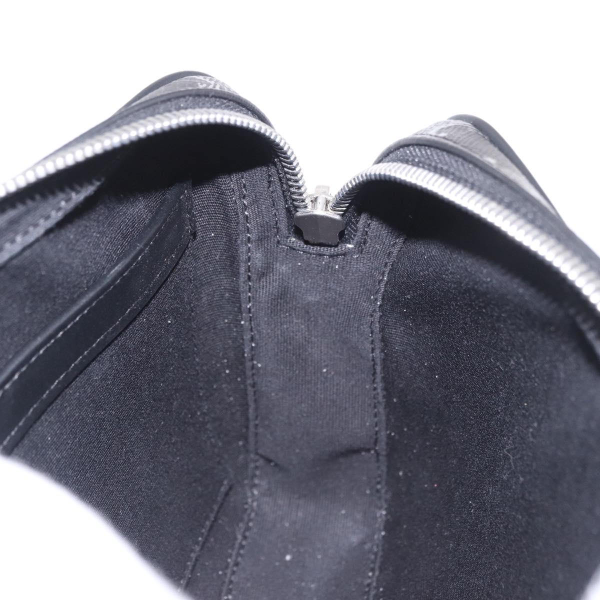 CELINE Macadam Canvas Shoulder Bag PVC Black Silver Auth 184915SAM