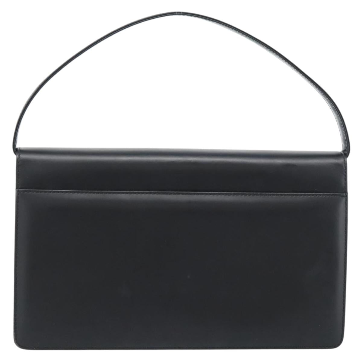 BURBERRY Nova Check Shoulder Bag Leather Black Silver Auth 184916