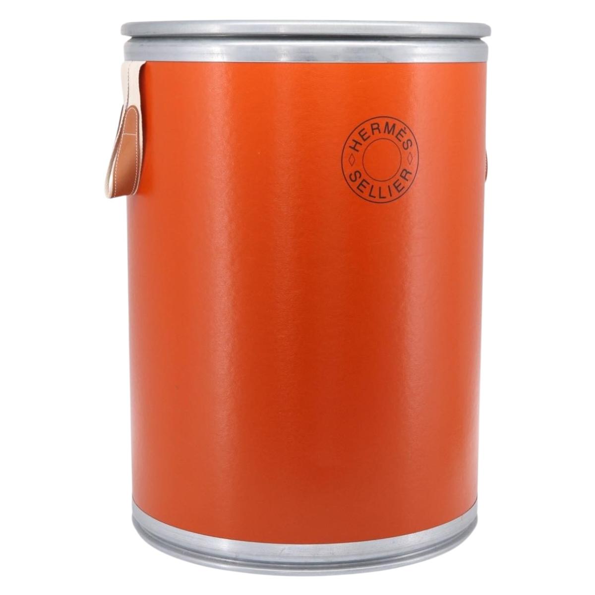 HERMES Saddle Box metal Orange 800108E Auth 184918M