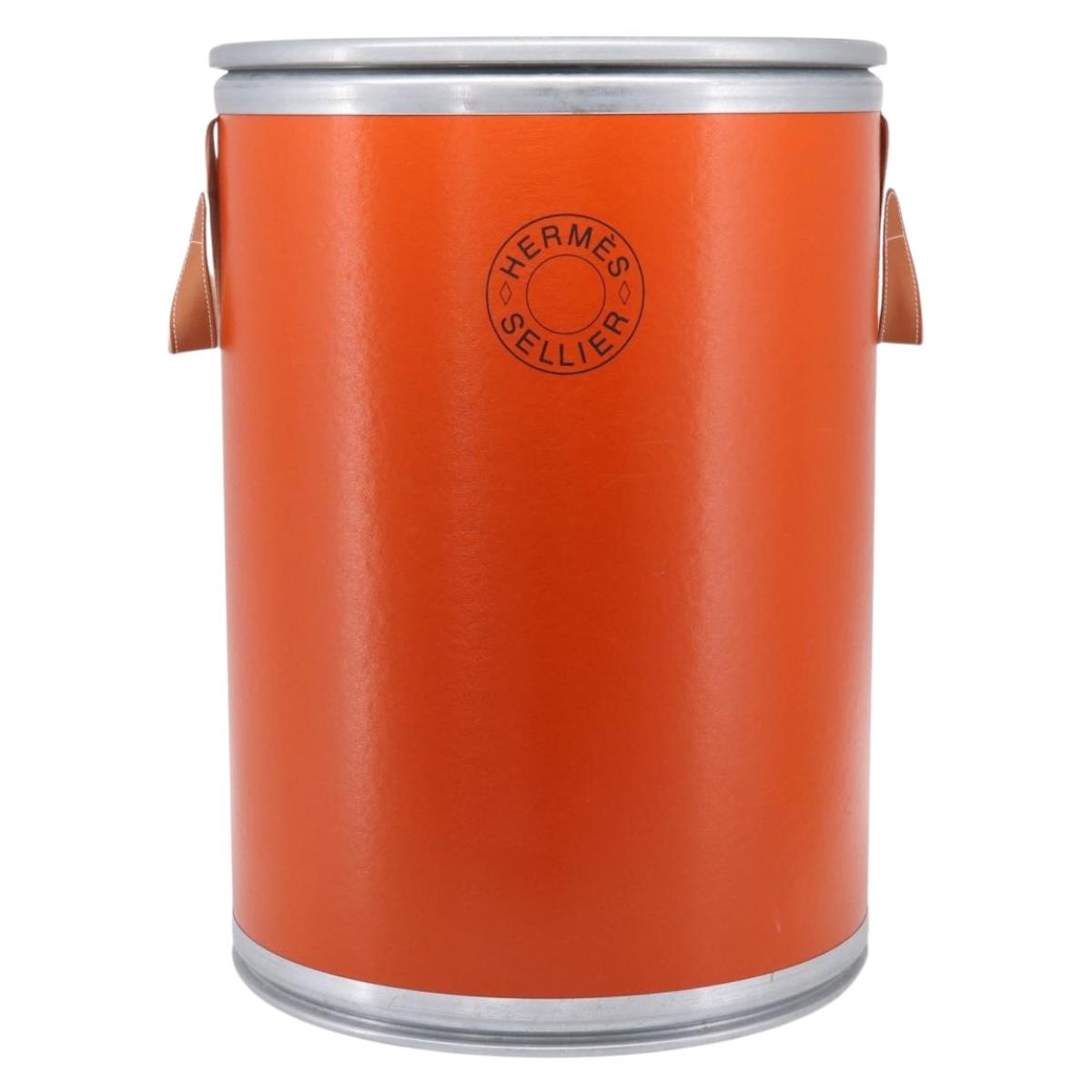 HERMES Saddle Box metal Orange 800108E Auth 184918M