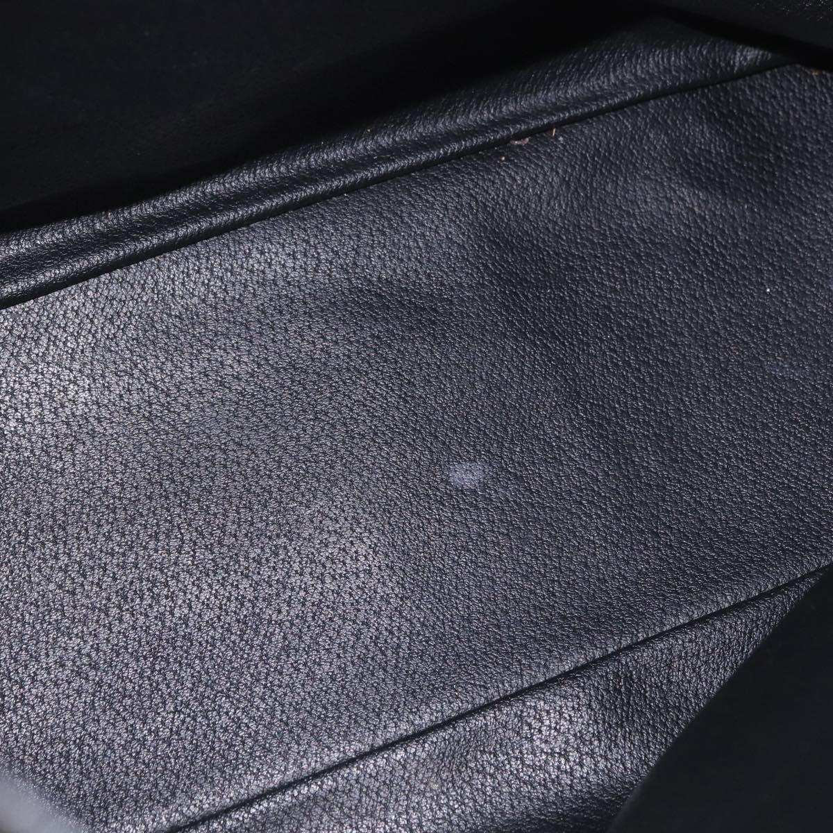 CELINE Macadam Canvas Circle Shoulder Bag PVC Leather Black Gold Auth 184927V