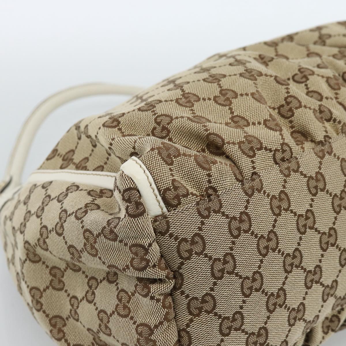GUCCI GG Canvas Abbey Shoulder Bag Beige Gold 189833 Auth 184930V
