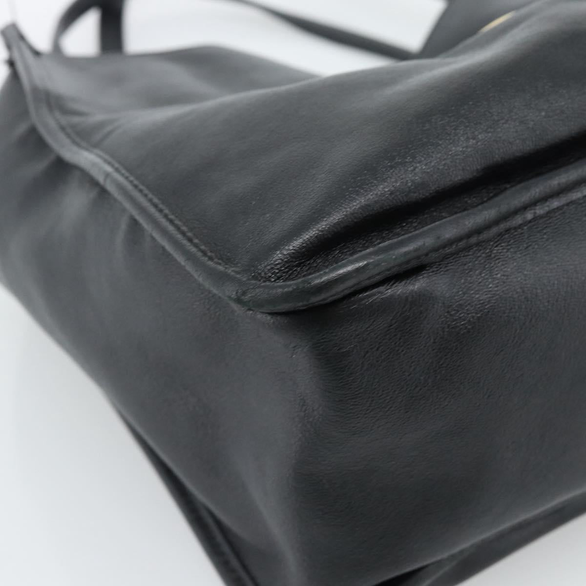GUCCI Horsebit Tote Bag Leather Black Gold 623694 Auth 184931A