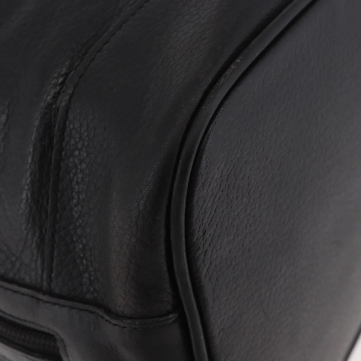 Burberrys Shoulder Bag Leather Black Gold Auth 184932
