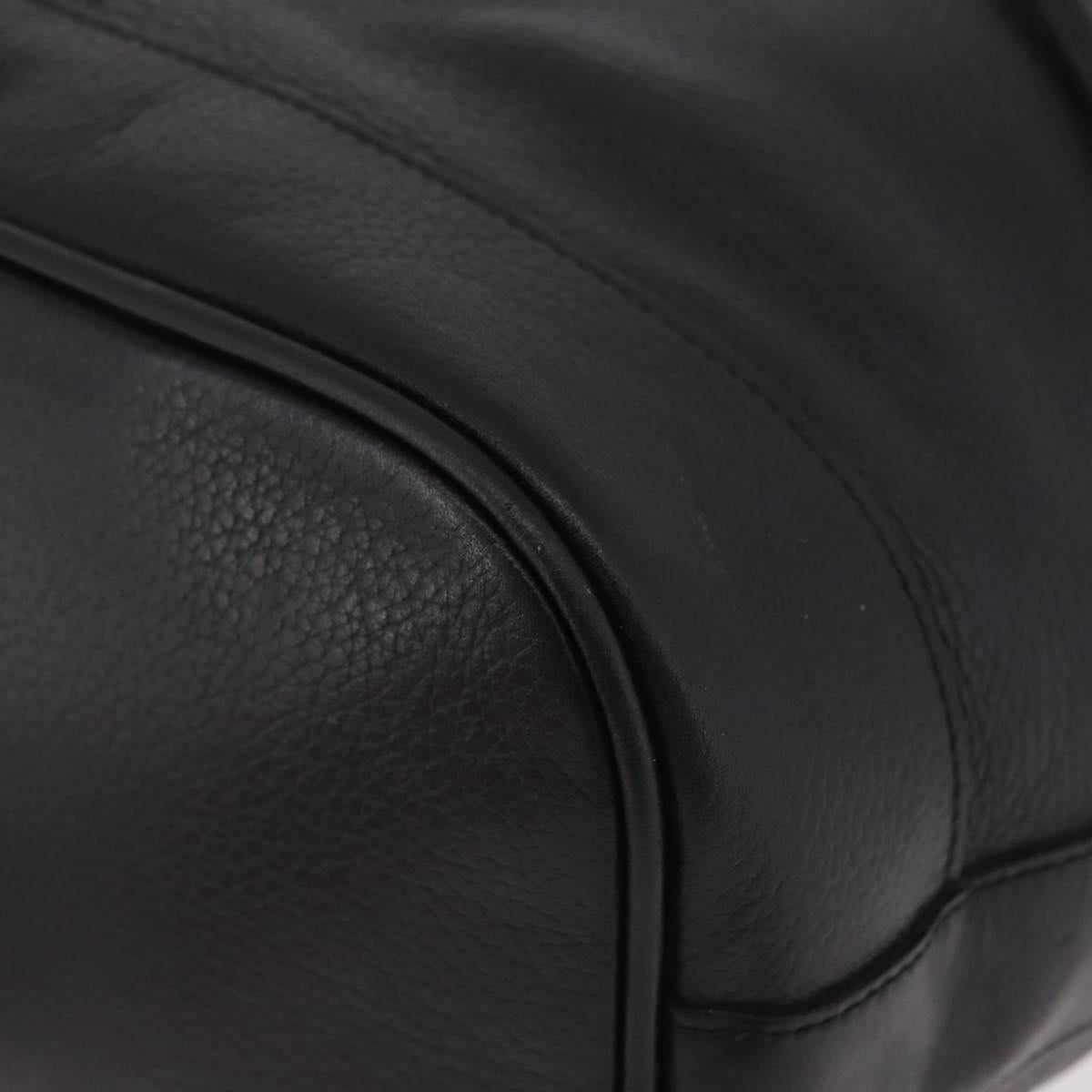 Burberrys Shoulder Bag Leather Black Gold Auth 184932