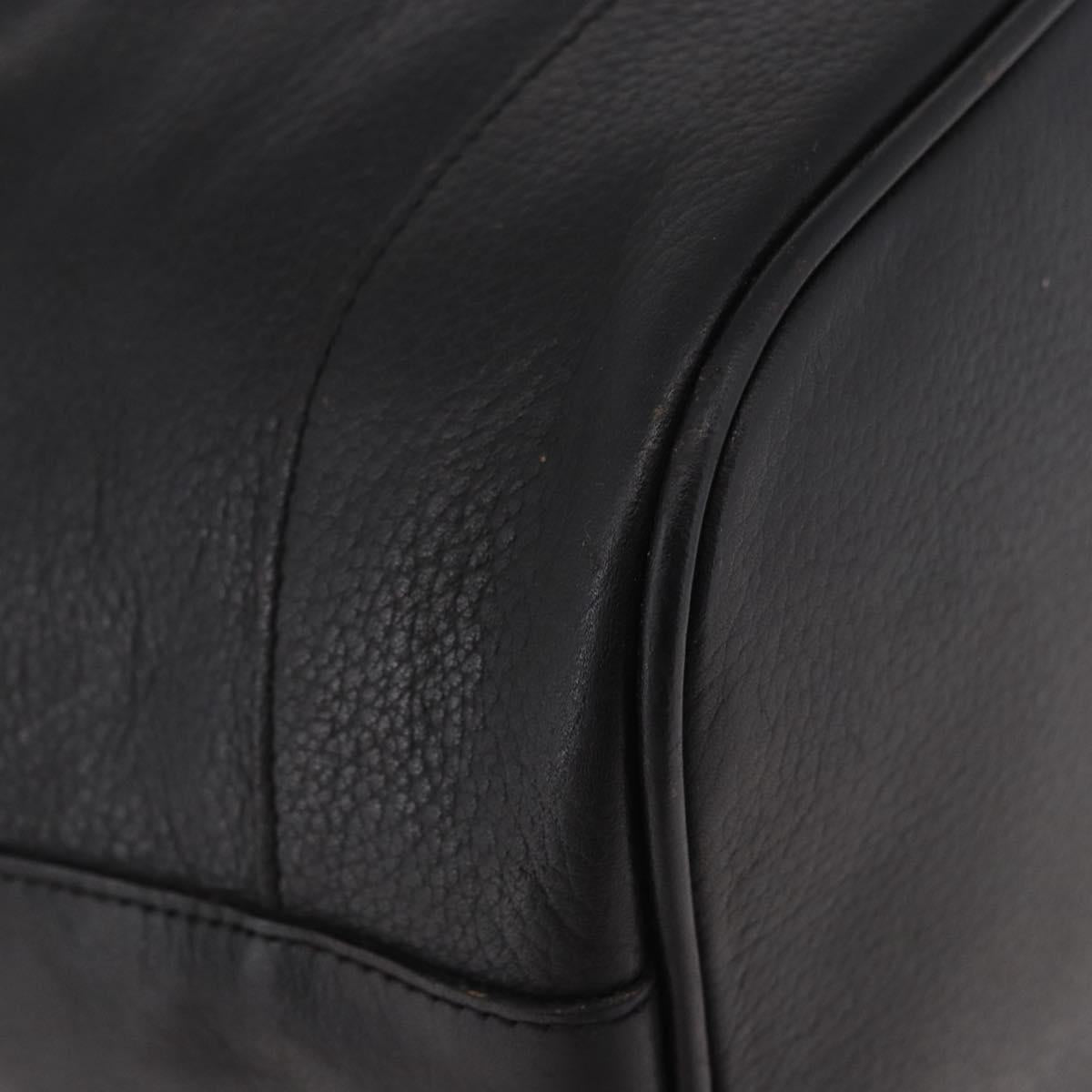Burberrys Shoulder Bag Leather Black Gold Auth 184932
