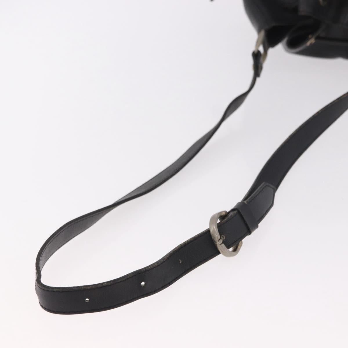 Burberrys Shoulder Bag Leather Black Gold Auth 184932