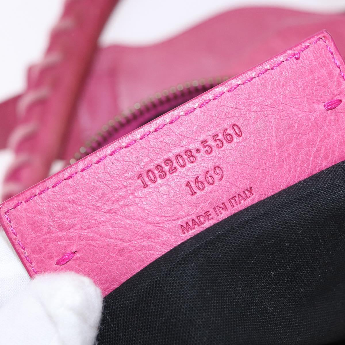 BALENCIAGA The First Hand Bag Leather 2way Pink 103208 Auth 184935SM