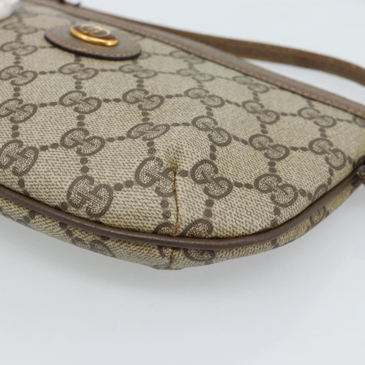 GUCCI GG Supreme Shoulder Bag PVC Beige Gold 904 02 020 Auth 184952