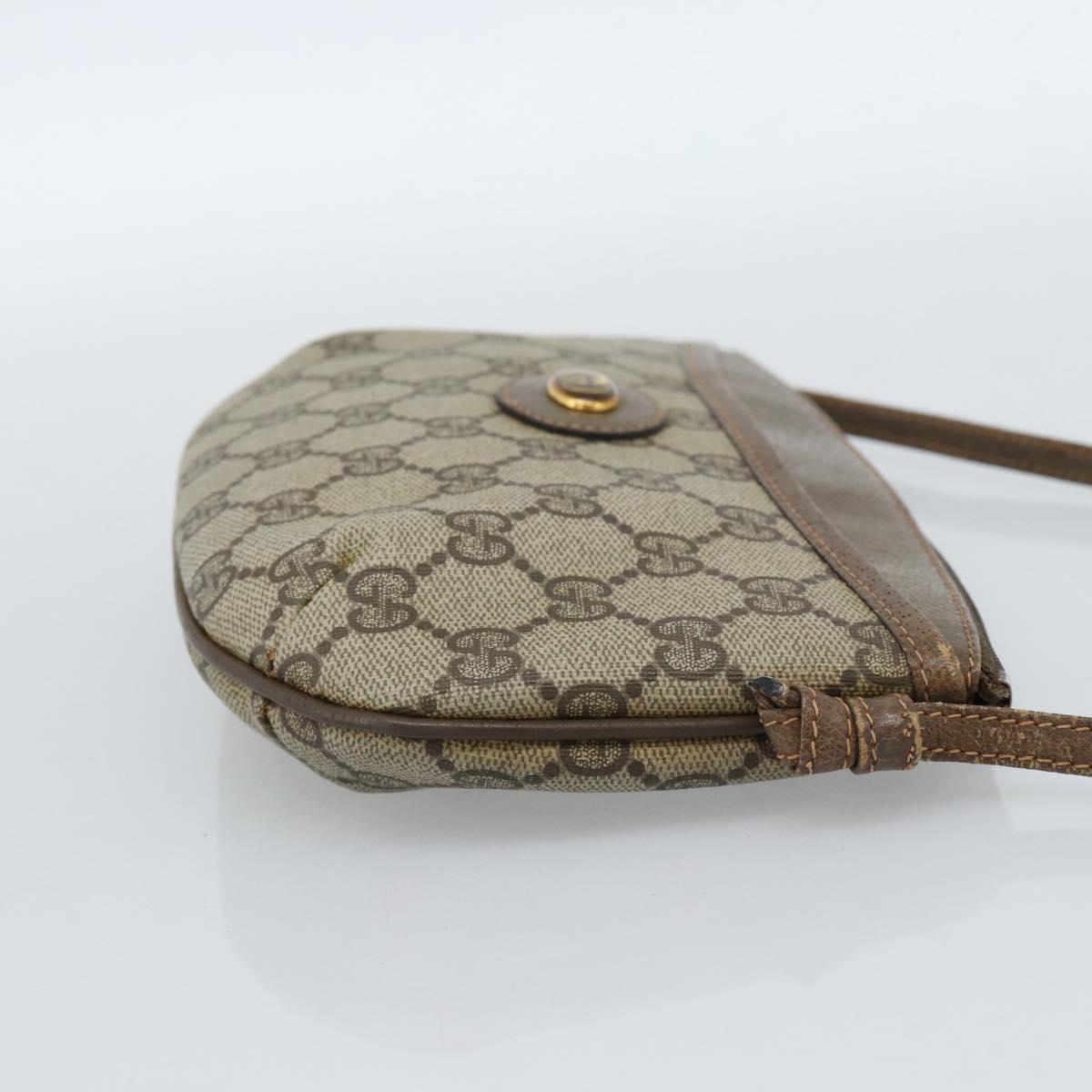 GUCCI GG Supreme Shoulder Bag PVC Beige Gold 904 02 020 Auth 184952