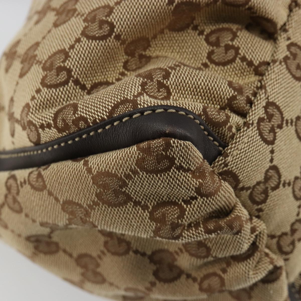 GUCCI Abbey GG Canvas Shoulder Bag Beige Gold 190525 Auth 184958SV