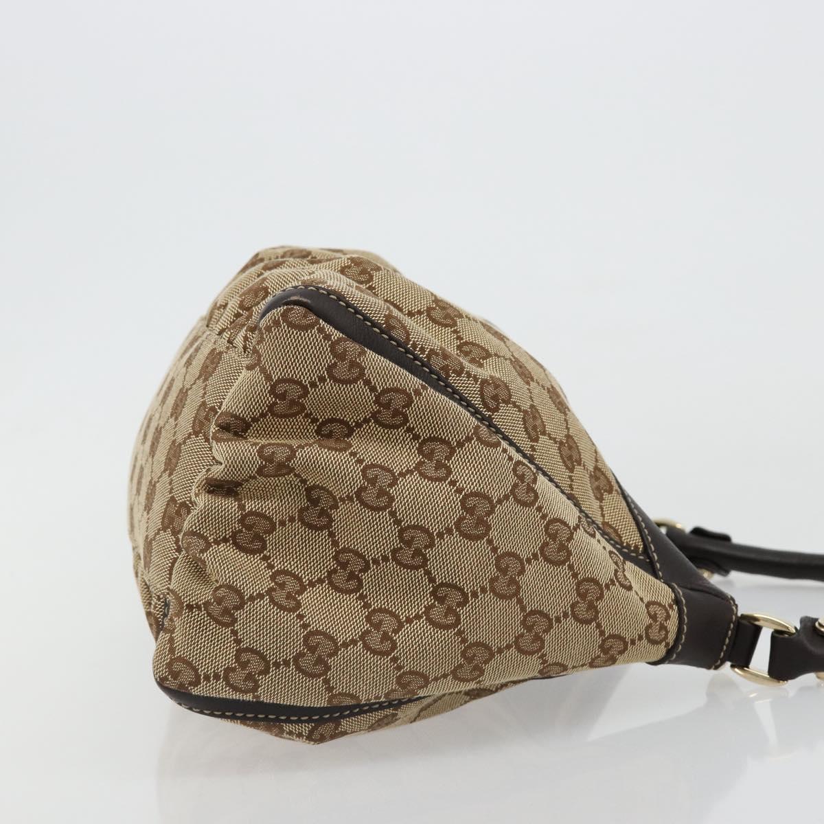 GUCCI Abbey GG Canvas Shoulder Bag Beige Gold 190525 Auth 184958SV