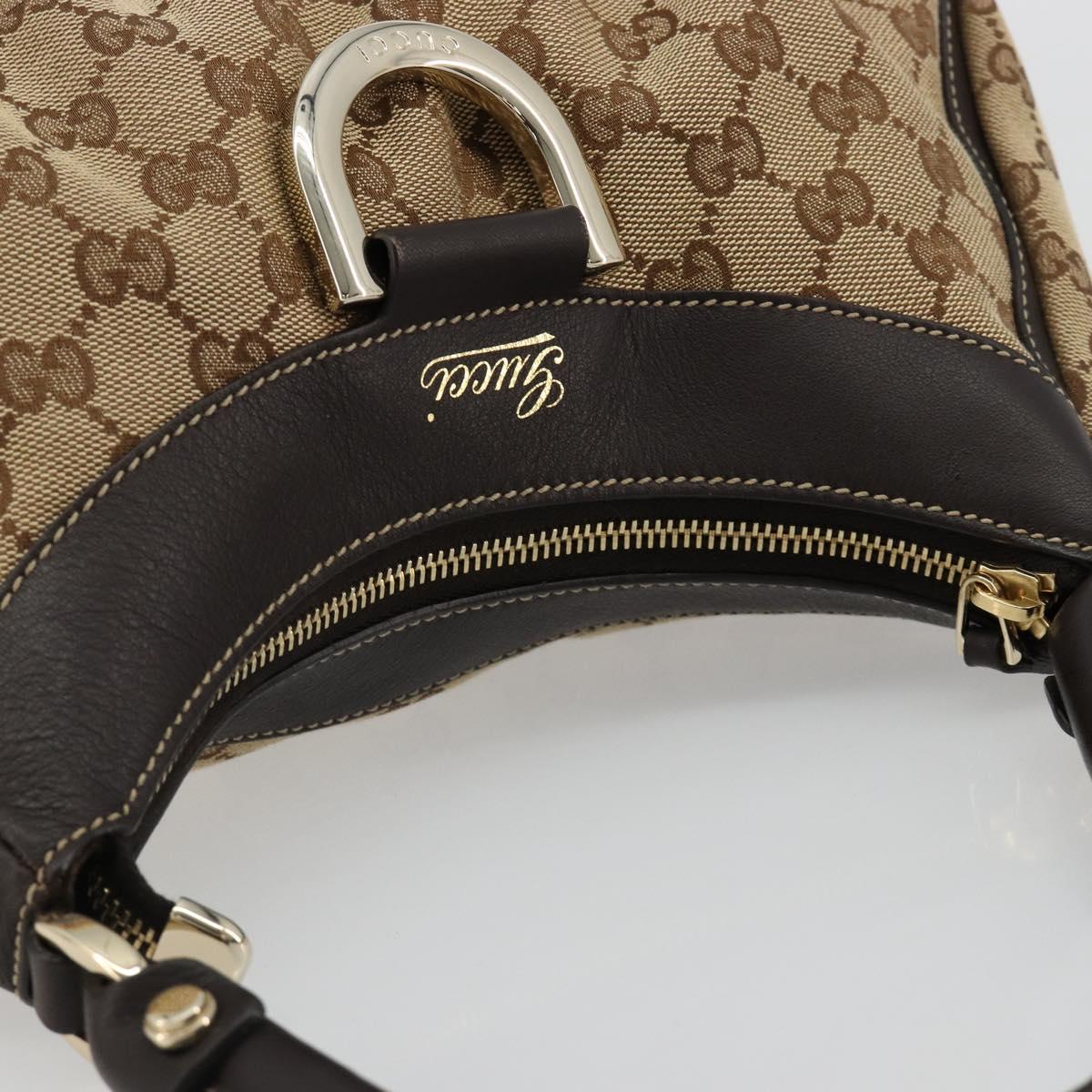 GUCCI Abbey GG Canvas Shoulder Bag Beige Gold 190525 Auth 184958SV