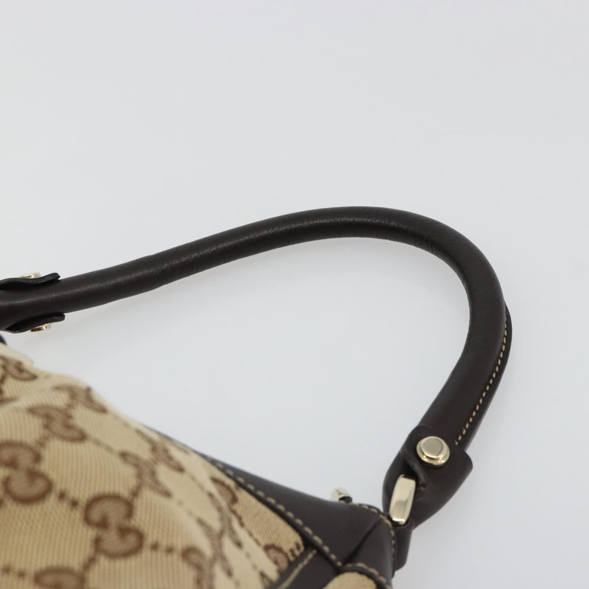 GUCCI Abbey GG Canvas Shoulder Bag Beige Gold 190525 Auth 184958SV