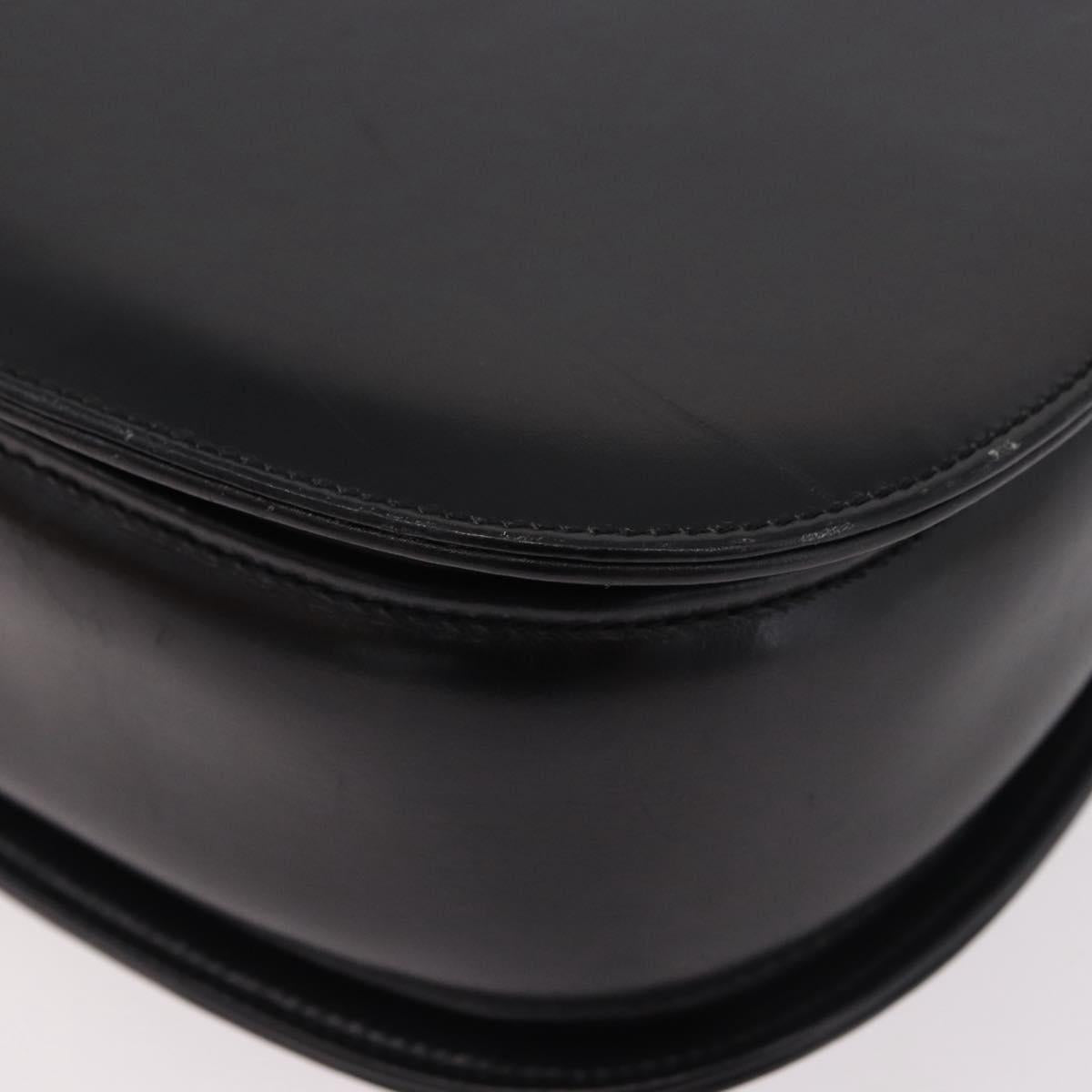 GUCCI Bamboo Hand Bag Leather Black Gold 000 01 0633 Auth 184960V