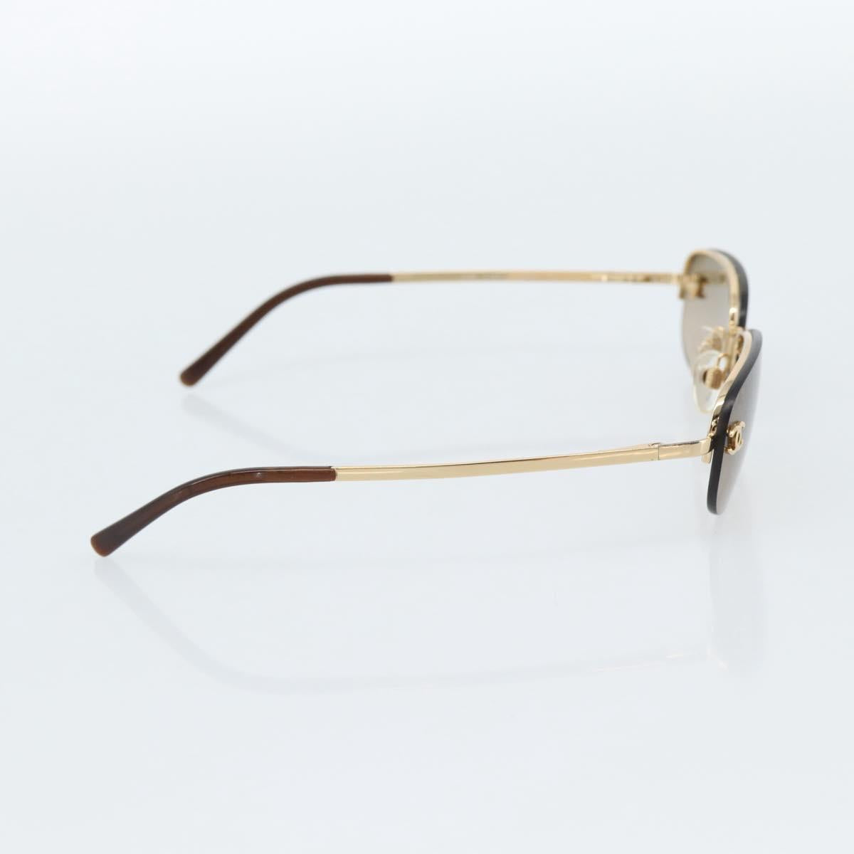 CHANEL COCO Mark Sunglasses metal Gold Tone CC Auth 184963V