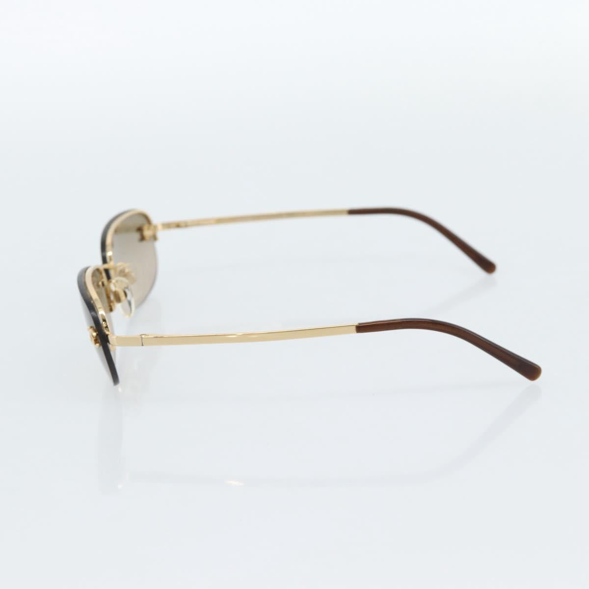 CHANEL COCO Mark Sunglasses metal Gold Tone CC Auth 184963V