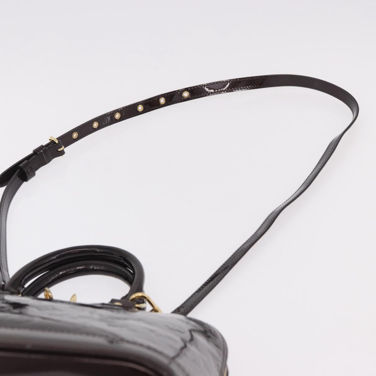 LOUIS VUITTON Monogram Vernis Alma PM Hand Bag Amarante M91611 LV Auth 184964V