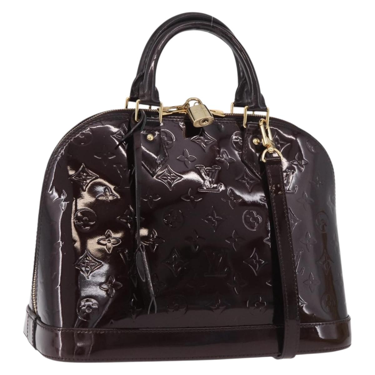 LOUIS VUITTON Monogram Vernis Alma PM Hand Bag Amarante M91611 LV Auth 184964V