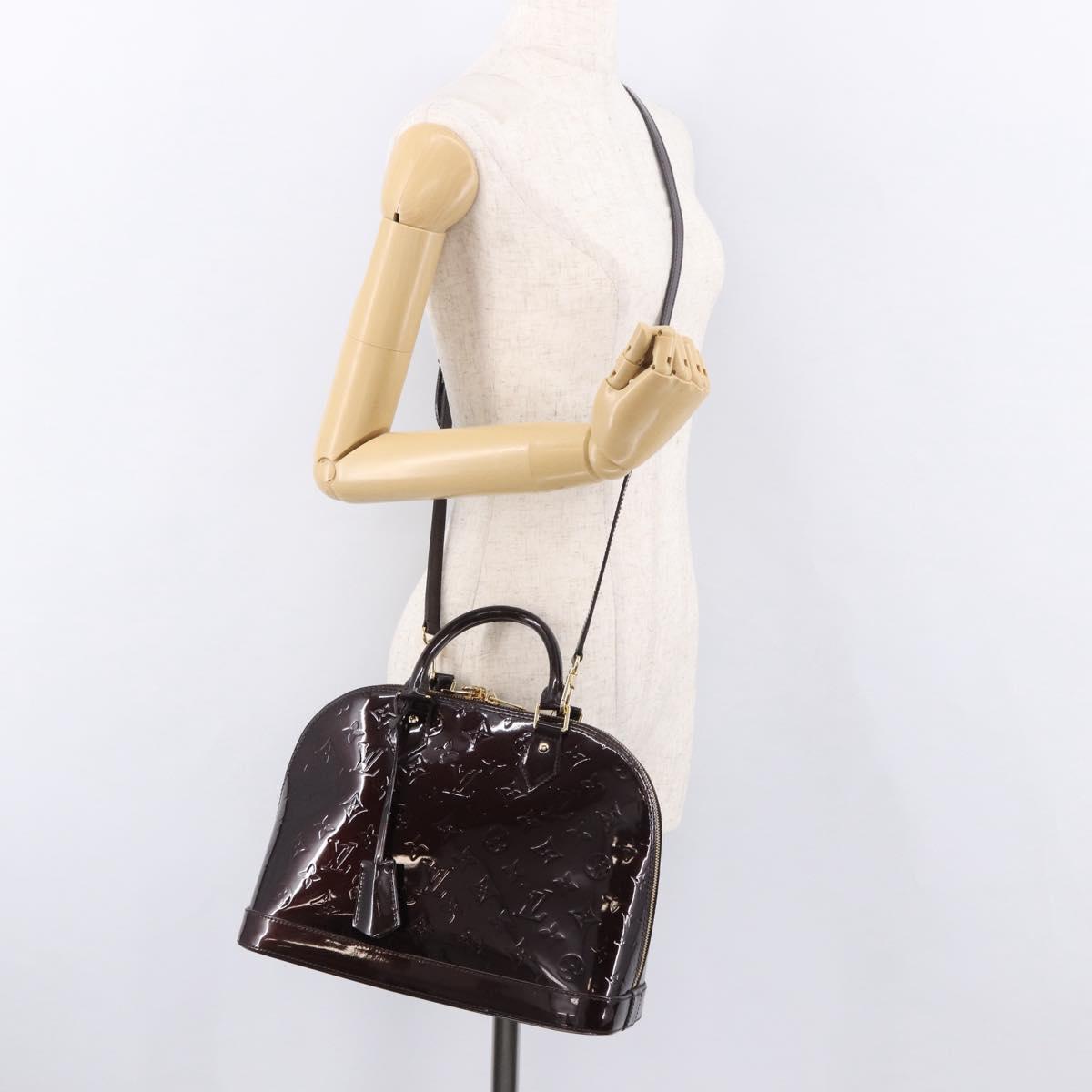 LOUIS VUITTON Monogram Vernis Alma PM Hand Bag Amarante M91611 LV Auth 184964V
