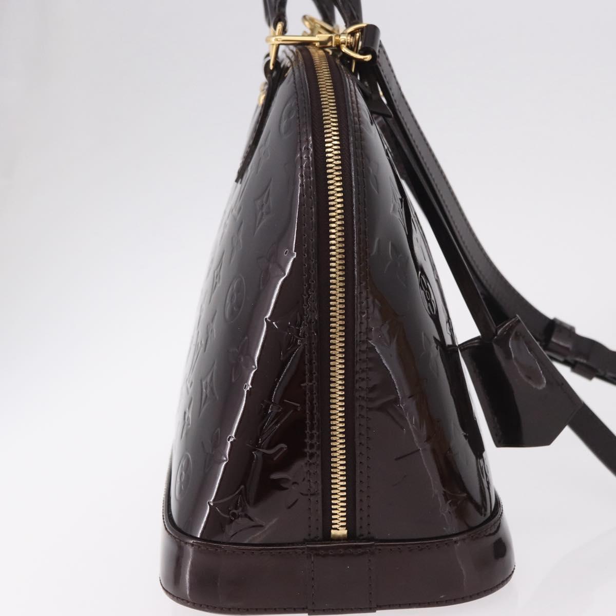 LOUIS VUITTON Monogram Vernis Alma PM Hand Bag Amarante M91611 LV Auth 184964V
