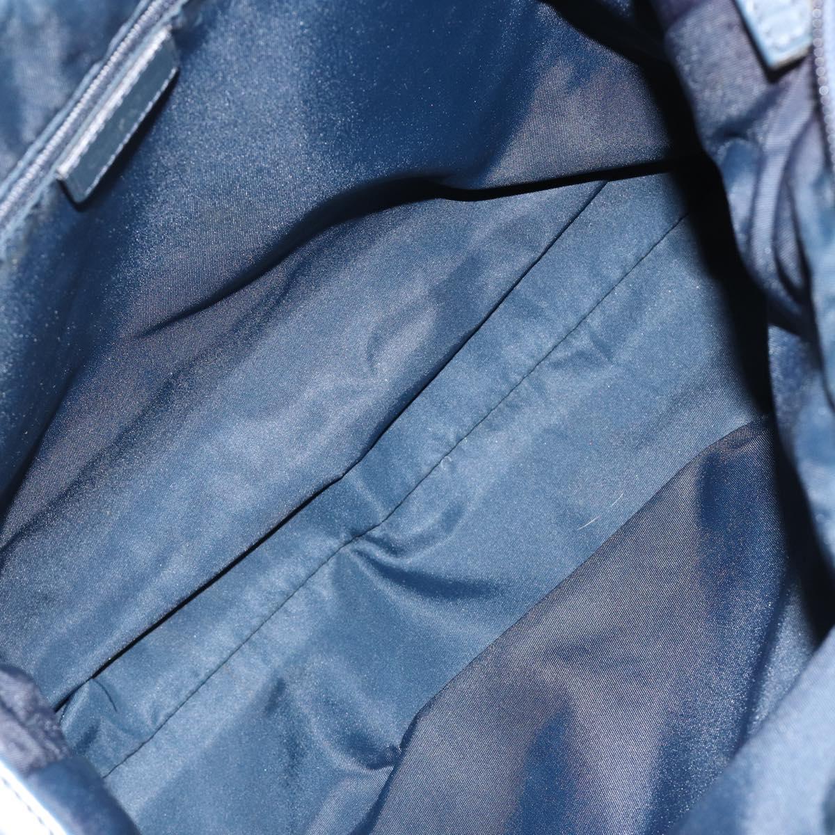 Christian Dior Trotter Canvas Shoulder Bag Navy Silver Auth 184967A