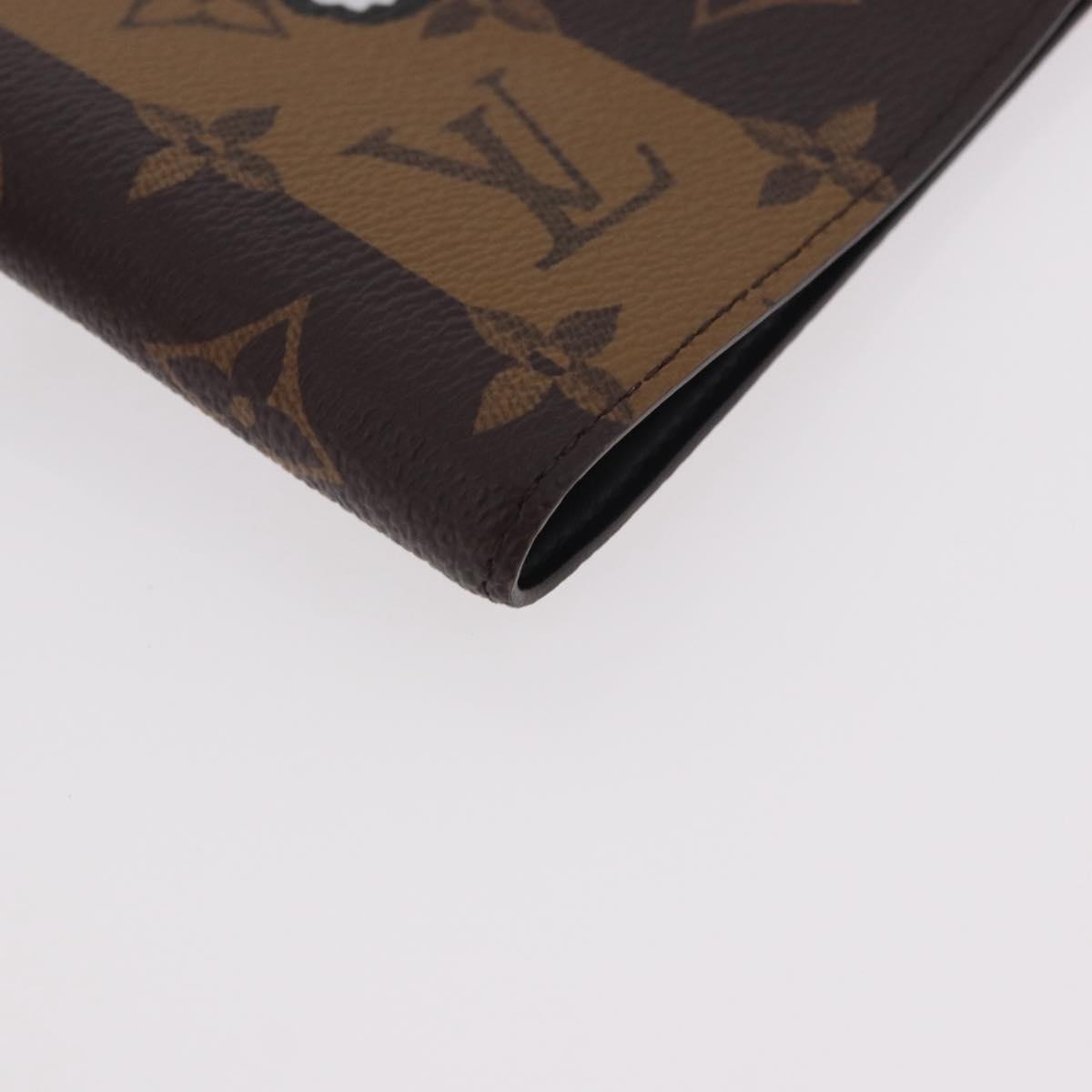 LOUIS VUITTON Monogram Stripe NIGO Quverture Carnet Brown GI0720 LV Auth 184969M