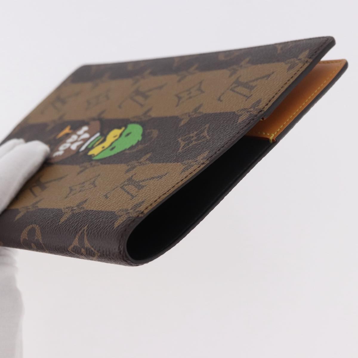 LOUIS VUITTON Monogram Stripe NIGO Quverture Carnet Brown GI0720 LV Auth 184969M