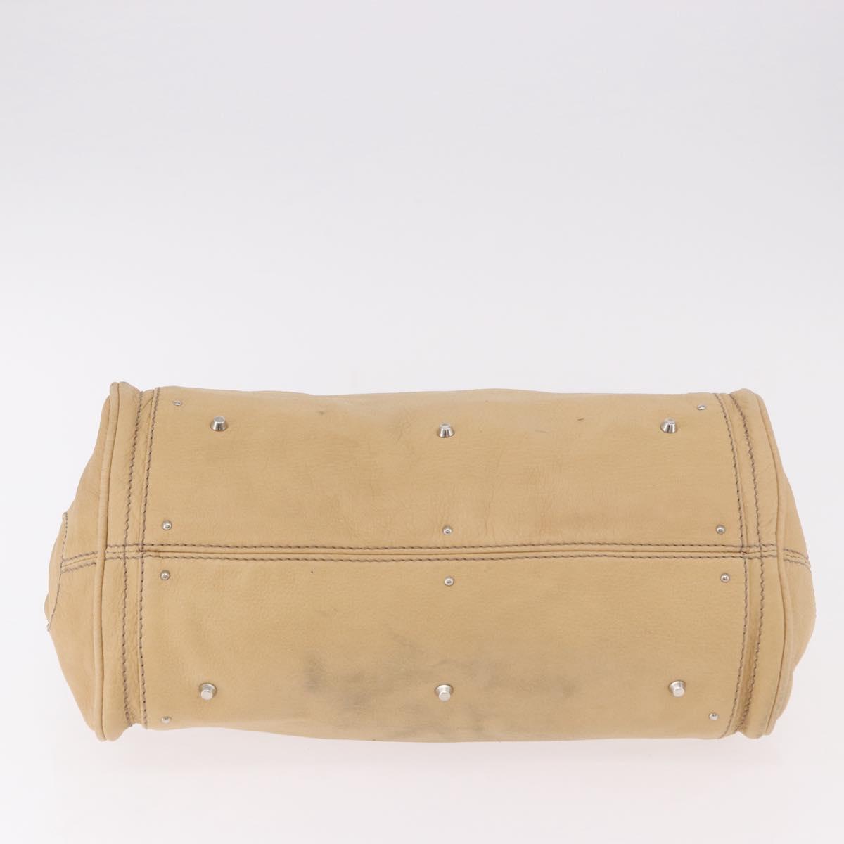 Chloe Paddington Hand Bag Leather Beige Silver Auth 184977A