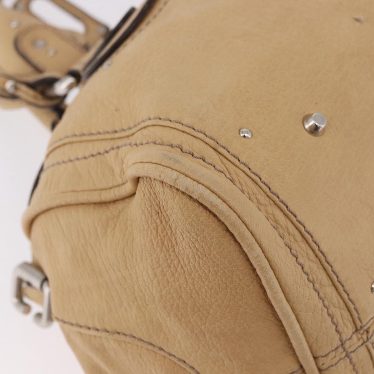 Chloe Paddington Hand Bag Leather Beige Silver Auth 184977A