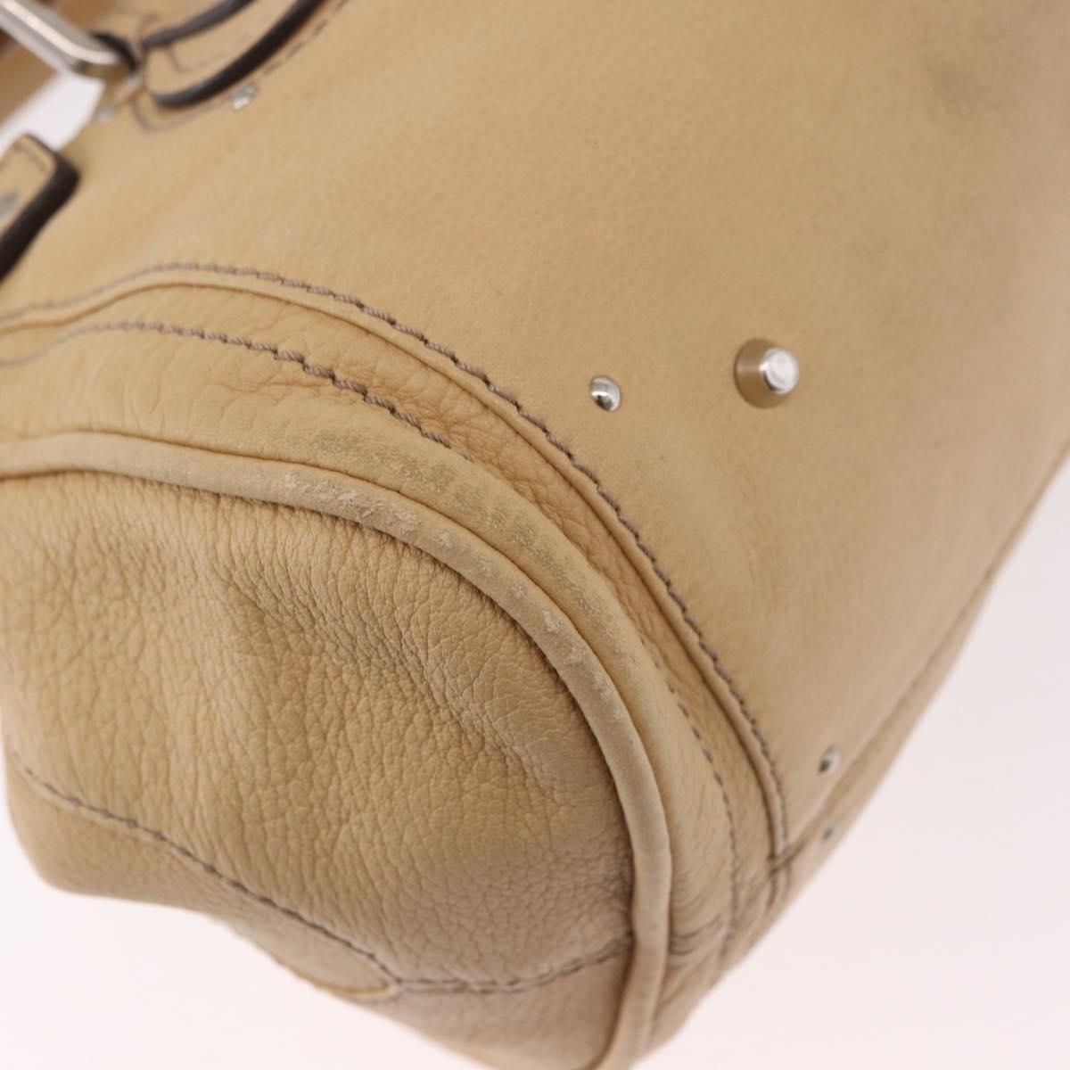 Chloe Paddington Hand Bag Leather Beige Silver Auth 184977A