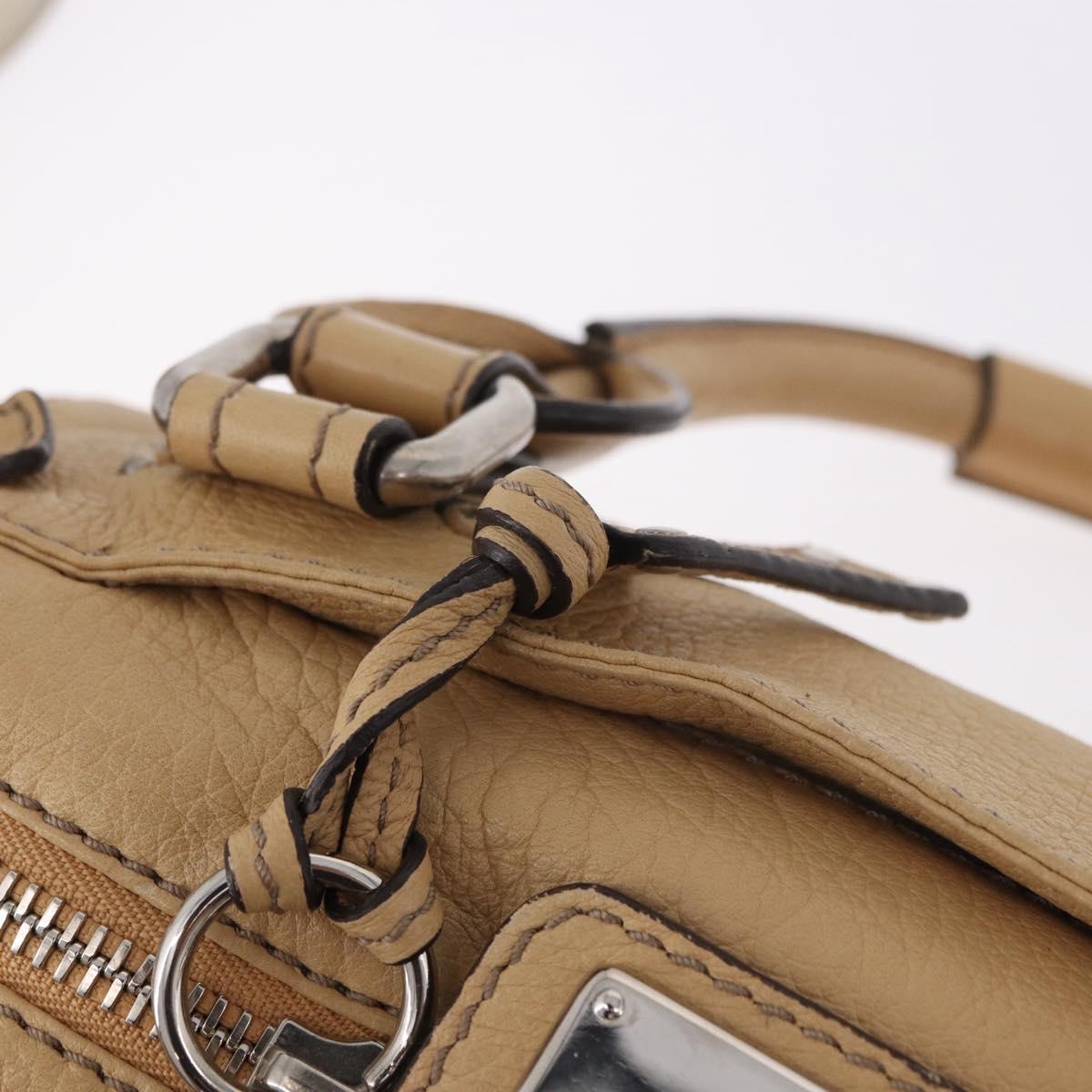 Chloe Paddington Hand Bag Leather Beige Silver Auth 184977A